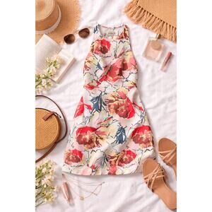 Abercrombie & Fitch Women's Floral Scuba Fit & Flare Mini Dress High Neck SZ XS